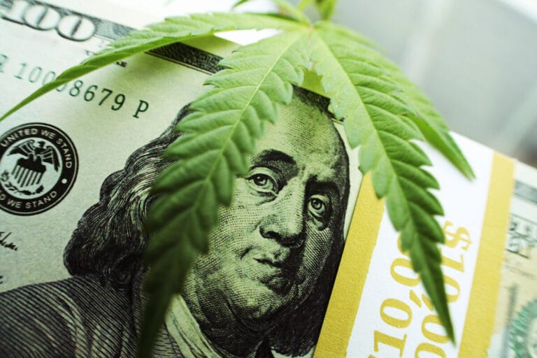 Photo of marijuana and US $100 bill