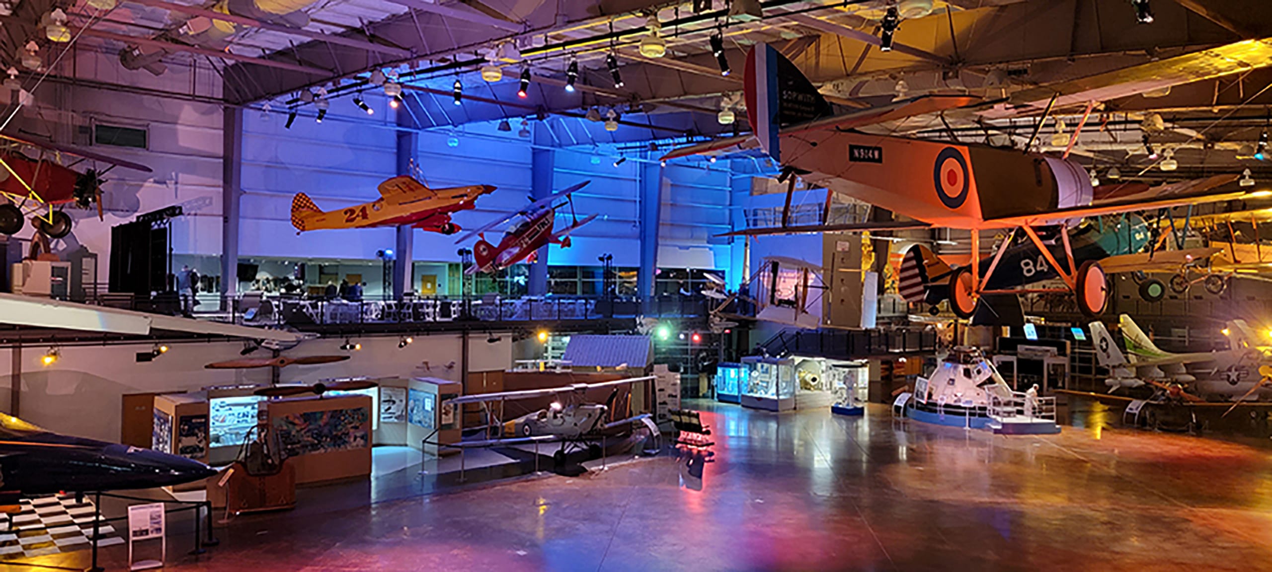 Planes in a building lobby